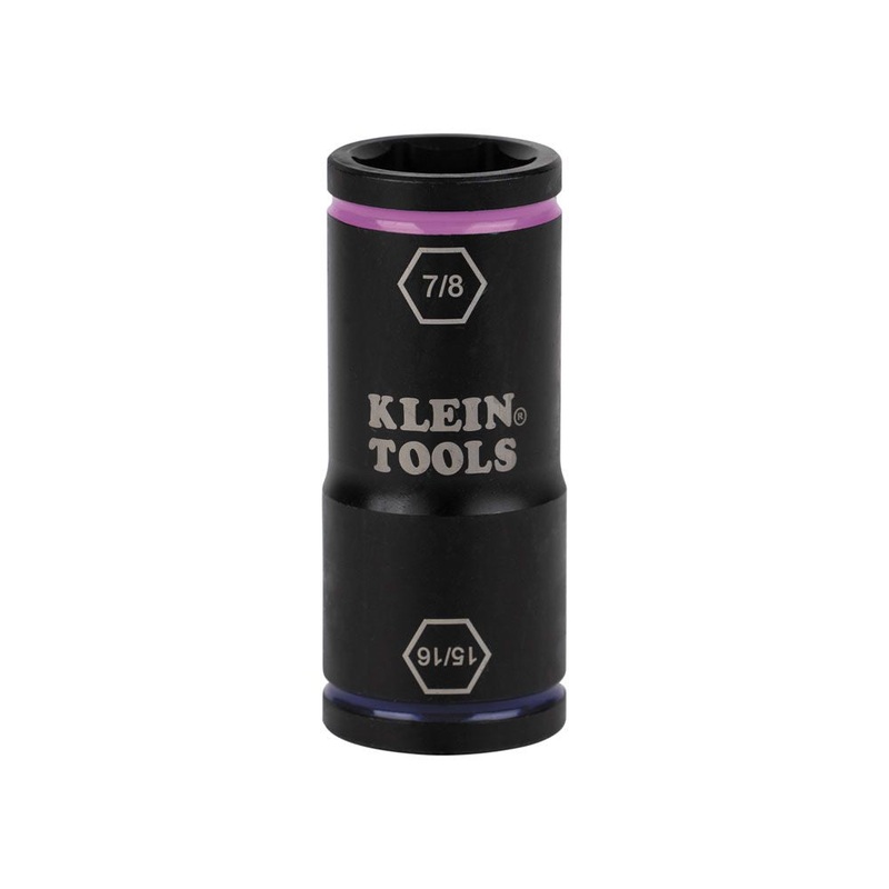 Klein Tools 66073 Flip Impact Socket, 15/16 and 7/8-Inch