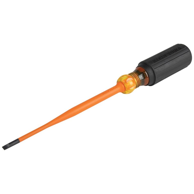 Klein Tools 6916INS Slim-Tip Insulated Screwdriver, 3/16-Inch Cabinet, 6-Inch Round Shank