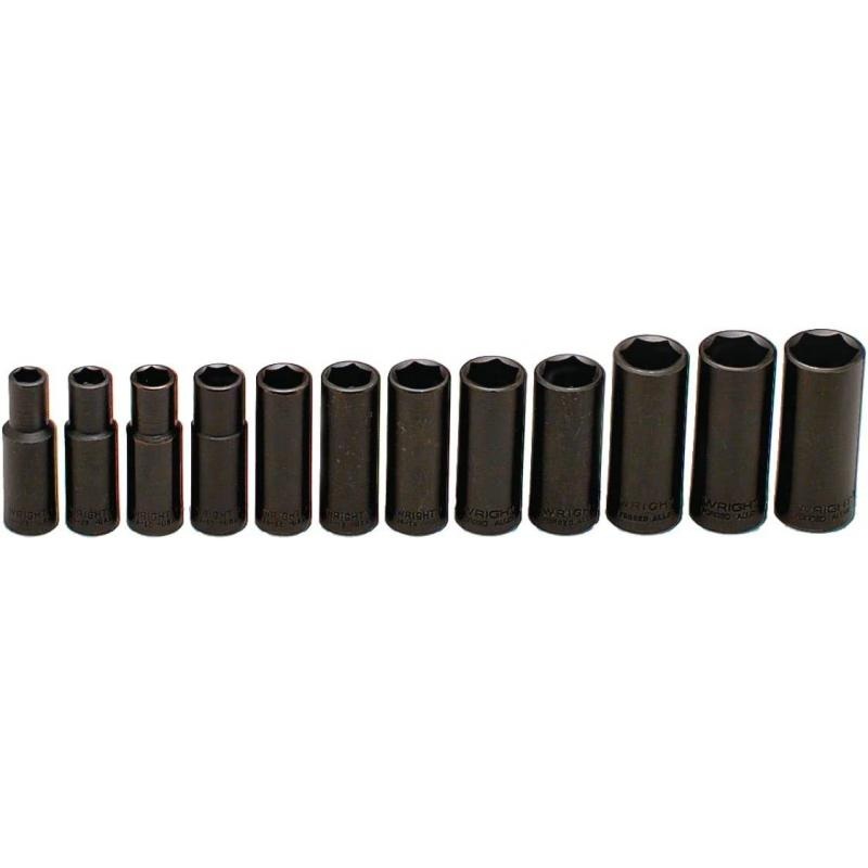 Wright Tool 357 3/8" Drive 6 Point Deep Impact Socket Set