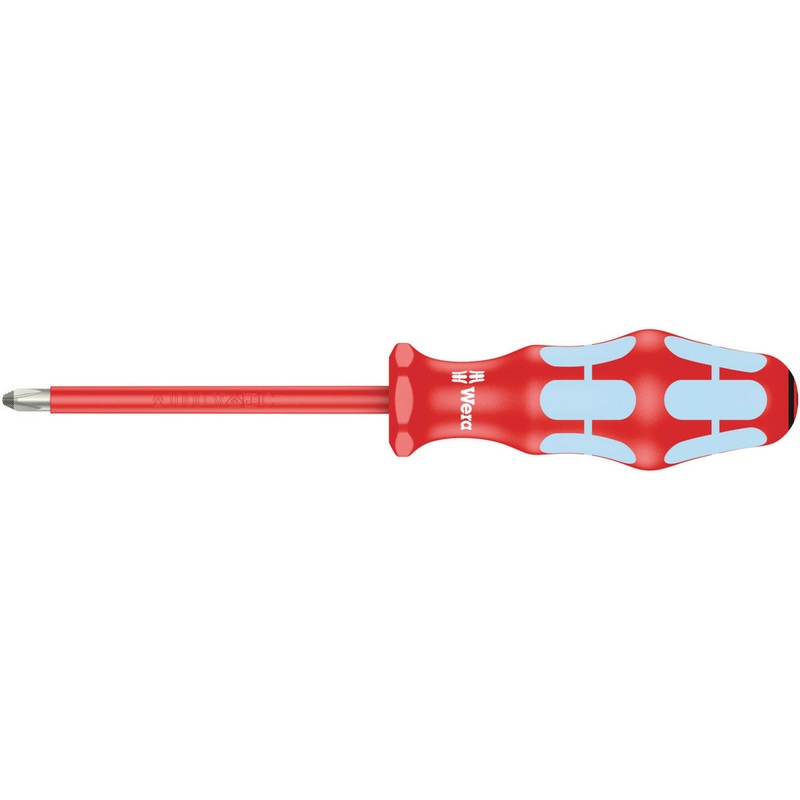Wera 3165 i PZ VDE Insulated screwdriver for Pozidriv screws, stainless, PZ 2 x 100 mm