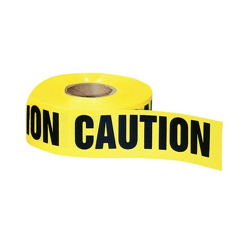 IDEAL 42-001 Barricade Tape, "Caution", Yellow, 3" x 1,000'