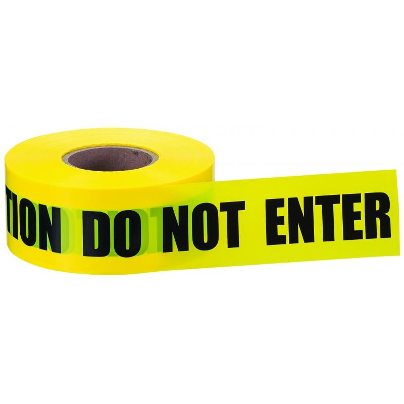 IDEAL 42-002 Barricade Tape, Yellow, 3" x 1000'