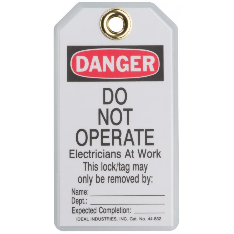 IDEAL 44-843 Lockout Tag, Standard,  25/Pkg