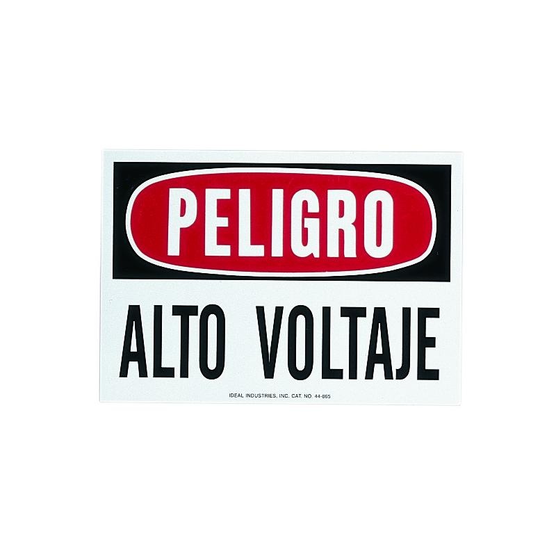 IDEAL 44-865 Safety Sign, Spanish, Adhesive