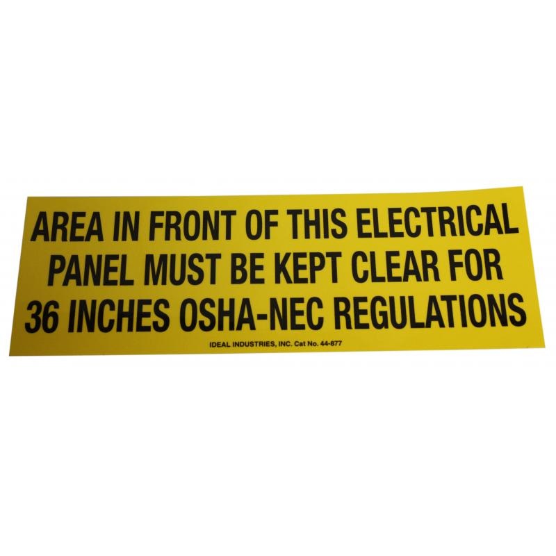 IDEAL 44-877 Safety Sign, OSHA Regulation, Adhesive