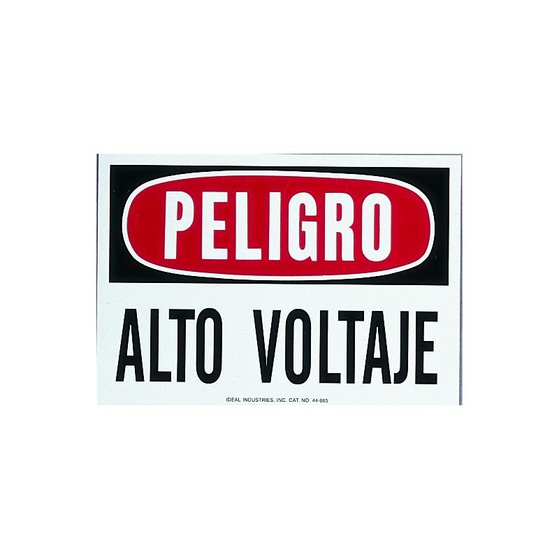 IDEAL 44-881 Safety Sign,"Danger High Voltage" Adhesive