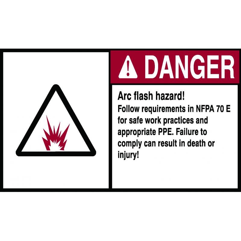 IDEAL 44-895 NEC Arc Flash Danger Label 4X6 Inch