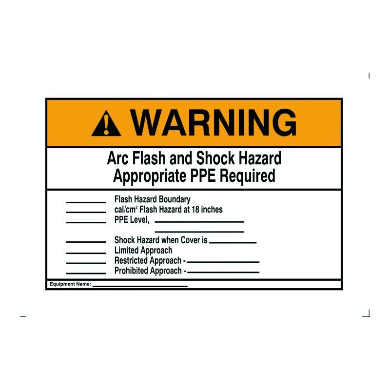 IDEAL 44-896 NEC Arc Flash Warning Label 7x10 Inch