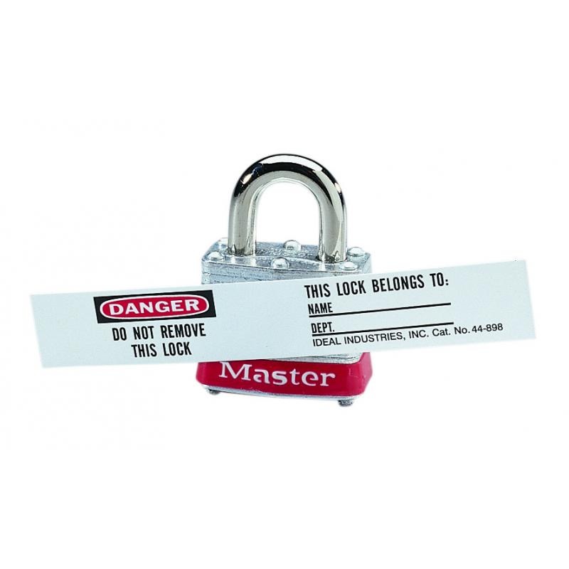 IDEAL 44-898 Vinyl Lock Labels & Overlaminates, 8/Pkg.