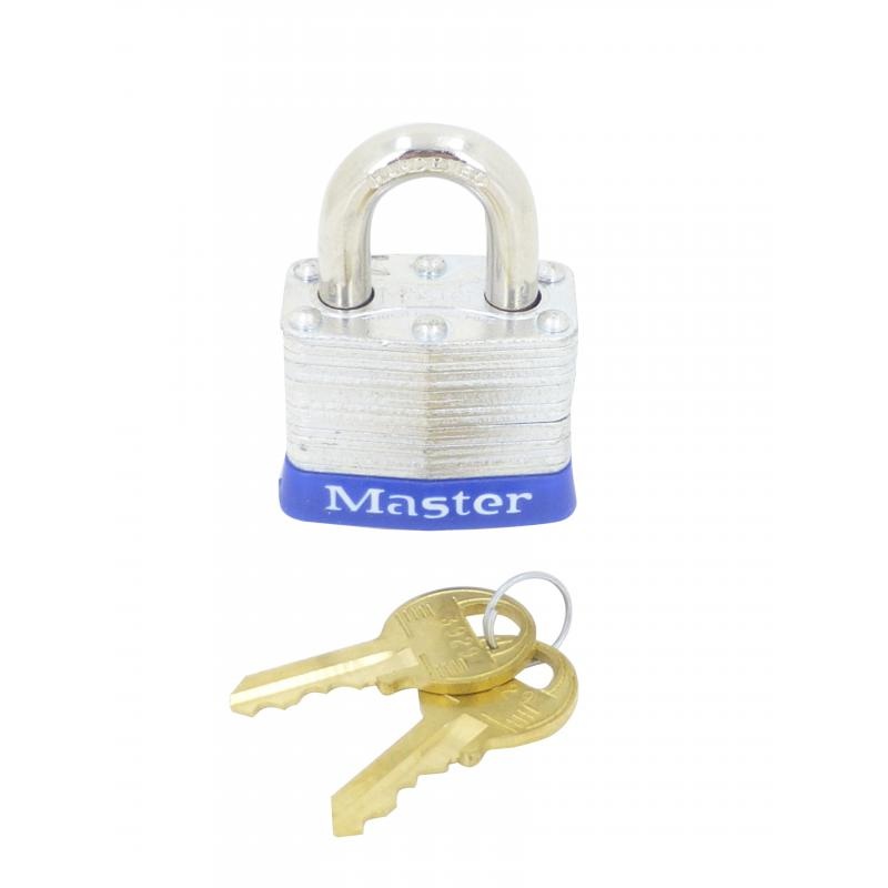 IDEAL 44-900 Padlock, Steel, 3/4" Shackle, Blue Bumper