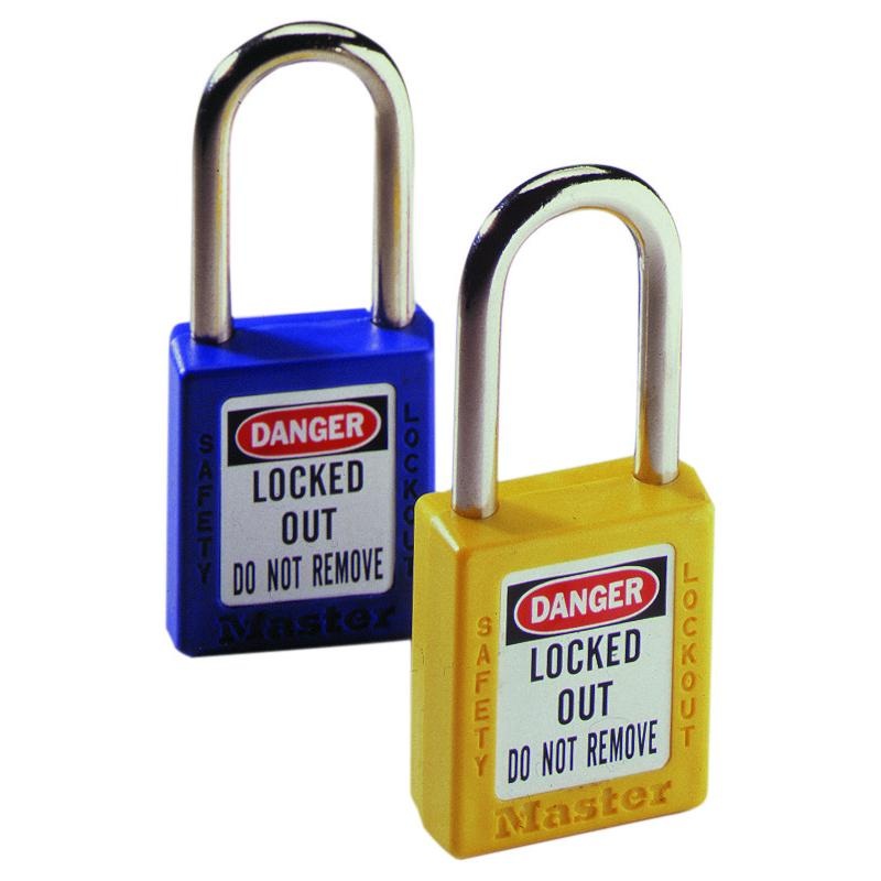 IDEAL 44-918 Padlock, 1-1/2" Shackle, Yellow, w/Key