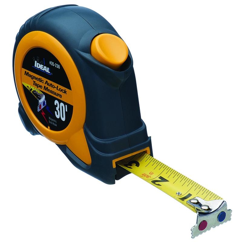 Ideal 35-238 30' Mag-Tape Measure w/Magnetic Tip, Self-Locking