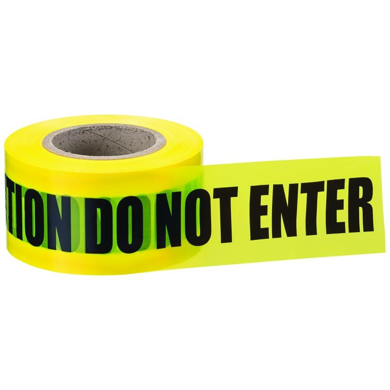 Ideal 42-012 Baricd Tp"Caution Do Not Enter",Ylw,3"x1000',2Mils