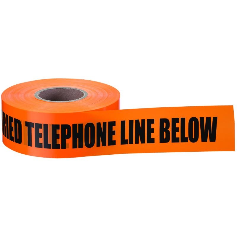Ideal 42-103 Non-Det UG"Caution Buried Telephone Line" Orng 3"