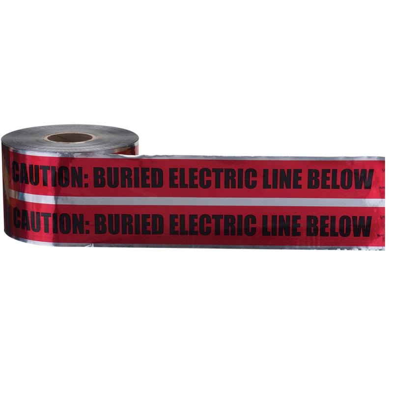 Ideal 42-251 Detect UG"Caution Buried Electric Line" Red, 6"