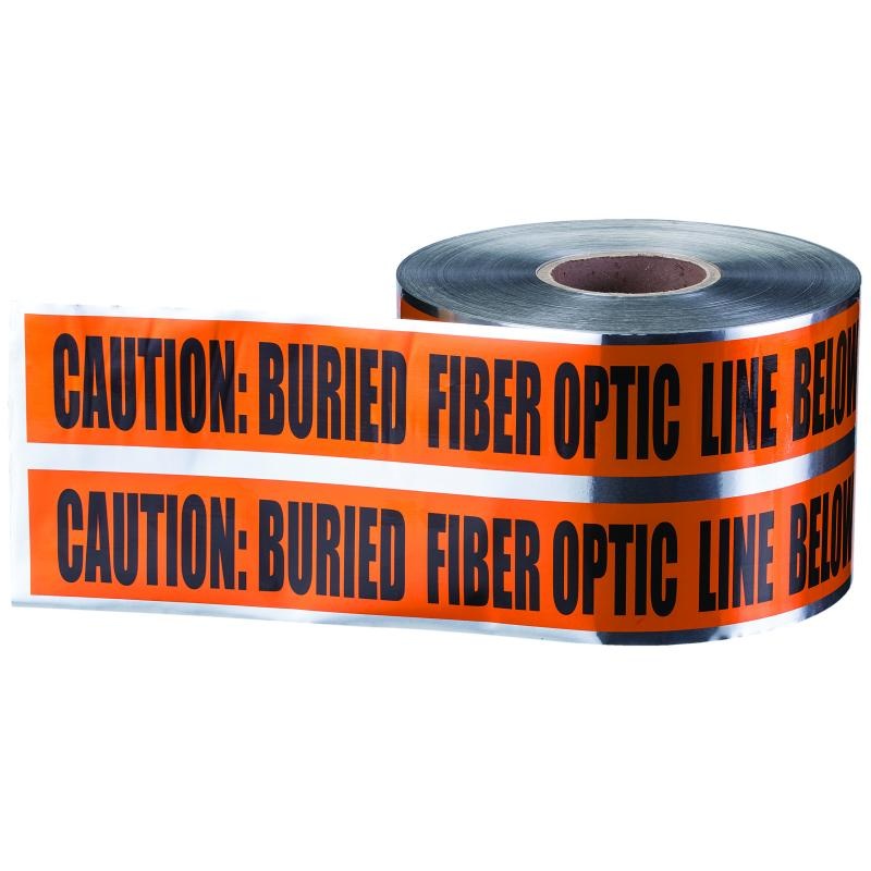 Ideal 42-252 Detect UG"Caution Buried Fiber Optic Line" Orng 6"