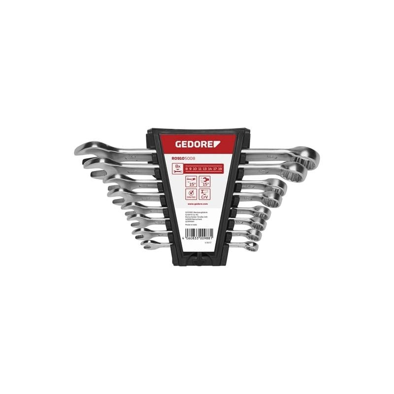 Gedore R09105008 Combination Spanner Set Size 9-19mm 8 pcs