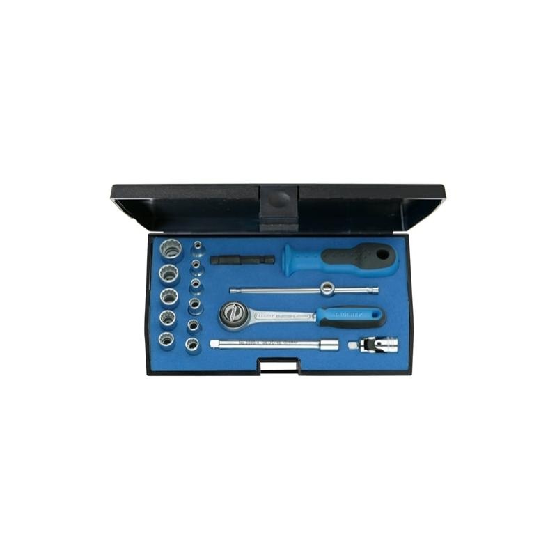 Gedore 1815652 Socket Set 1/4 Inch Drive,  17 Pcs UD 4-13 mm