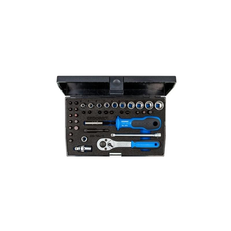 Gedore 1815660 Socket Set 1/4 Inch Drive, 40 pcs UD-IN-IS-PH-PZ-TX