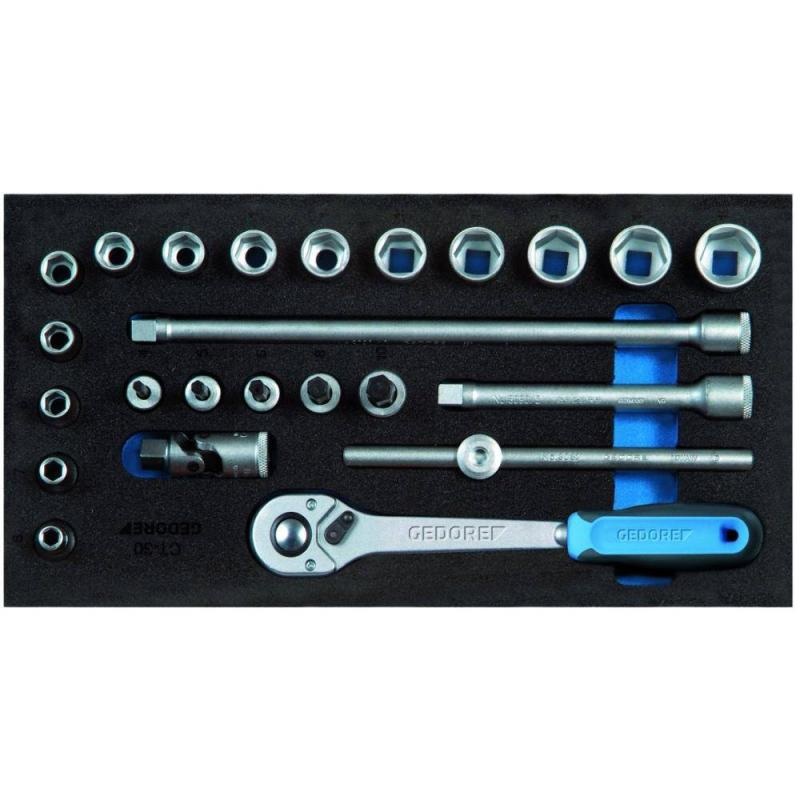 Gedore 2308975 Socket set 3/8 Inch in 1/3 Check-Tool module