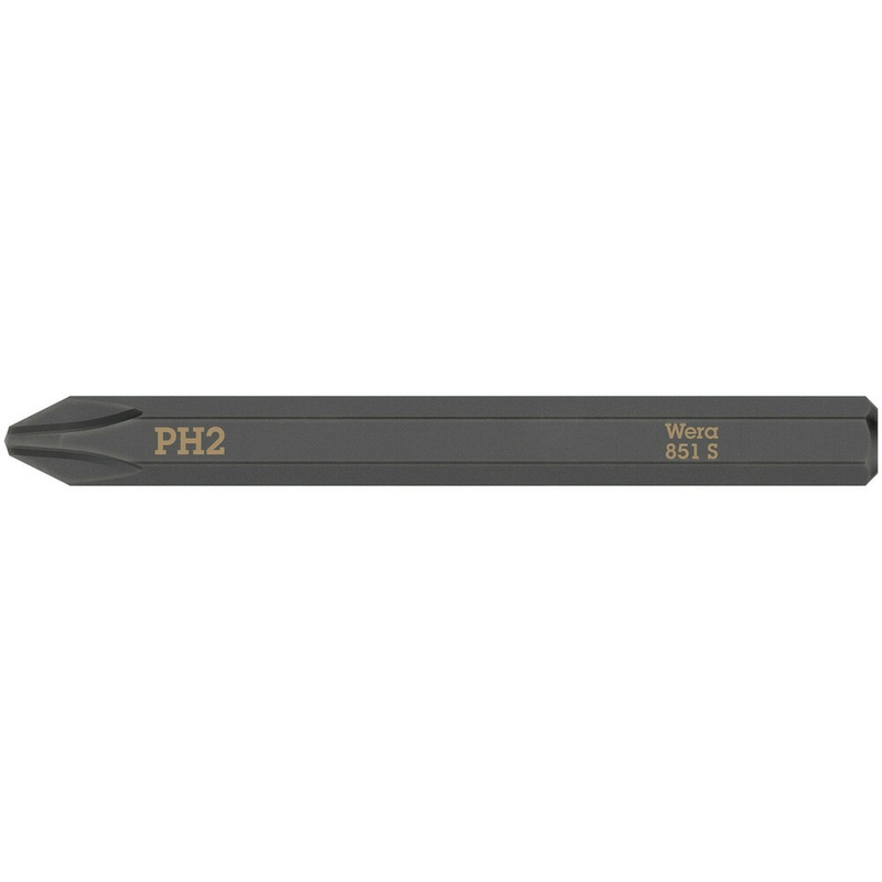 Wera 851 S Phillips bits for impact screwdrivers, PH 2 x 70 mm