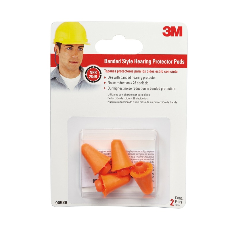 3M Replacement Pods for Banded Protector, 90538H2-DC, 2 pairs/pack