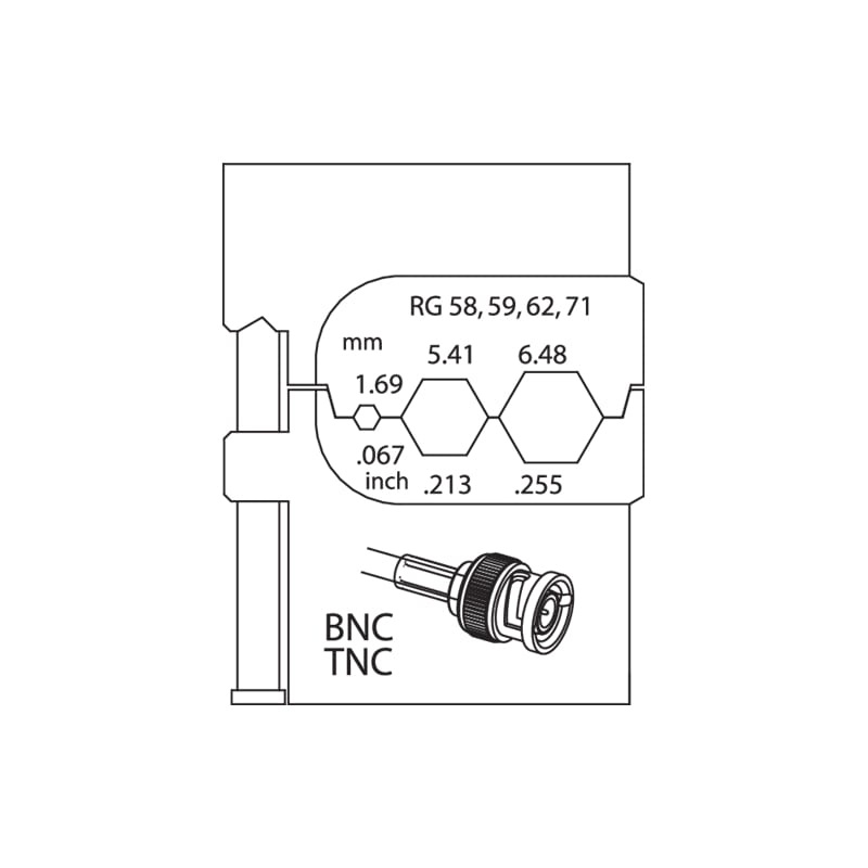 Gedore 1830694 Module Insert For Coax Cables RG 58/59/62/71