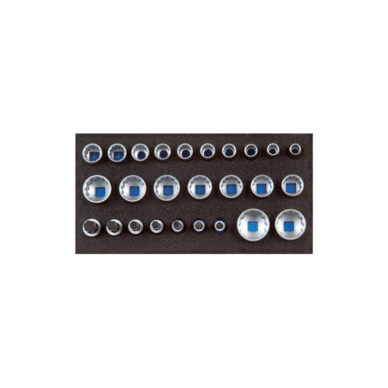 Gedore 2308916 Socket Set 1/2 Inch, UD Profile, In 1/3 Check-Tool Module