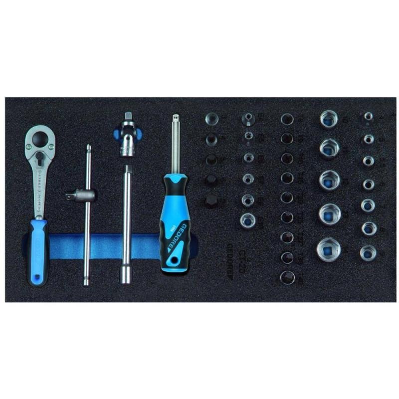 Gedore 2308967 Socket set 1/4 Inch in 1/3 Check-Tool module