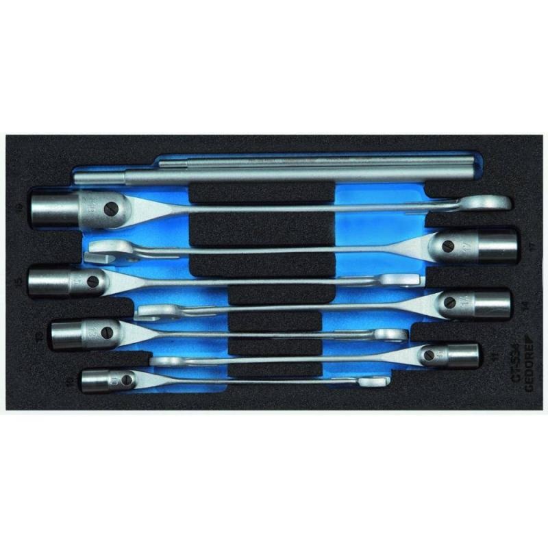 Gedore 2309076 Set combination swivel head wrenches in 1/3 Check-Tool module