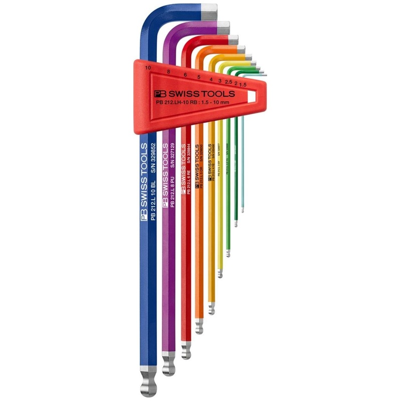 PB Swiss Tools PB 212.LH-10 RB Rainbow Ball End Hex Set, 1.5 - 10 mm, 9 Pc.