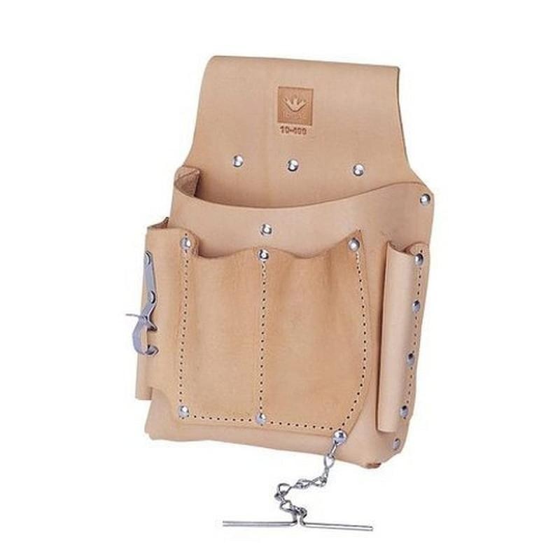 Ideal 10-466 Electrician's Leather Tool Pouch 6-Pocket