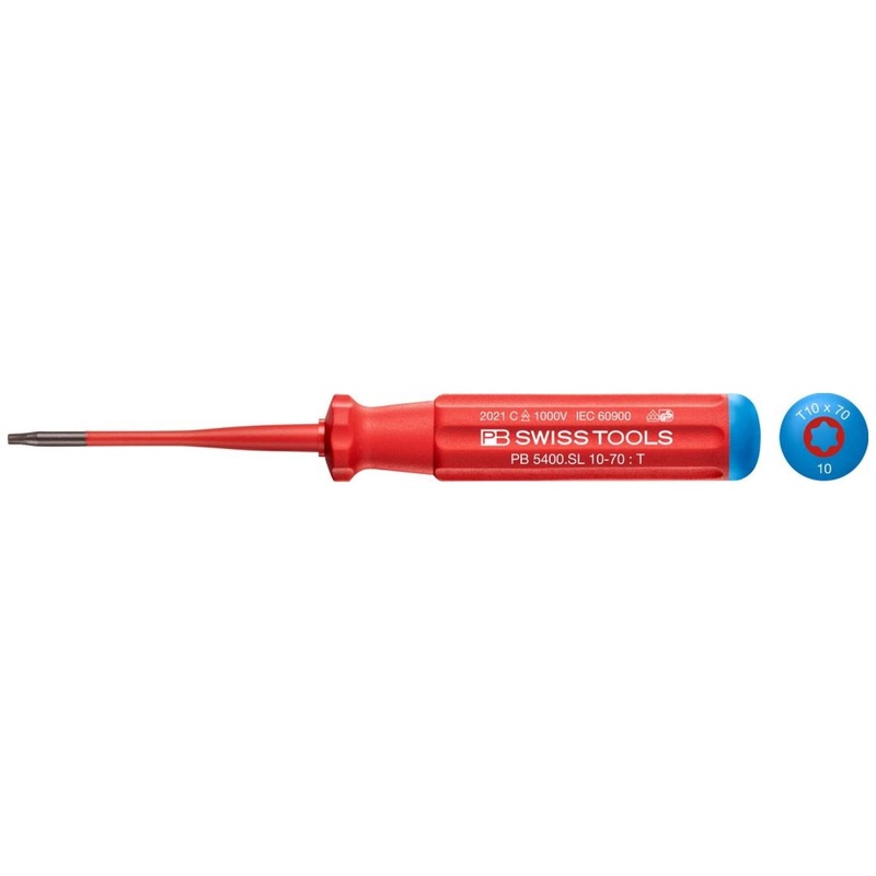 PB Swiss Tools PB 5400.SL 10-70 Classic VDE Insulated Screwdriver T10 Slim