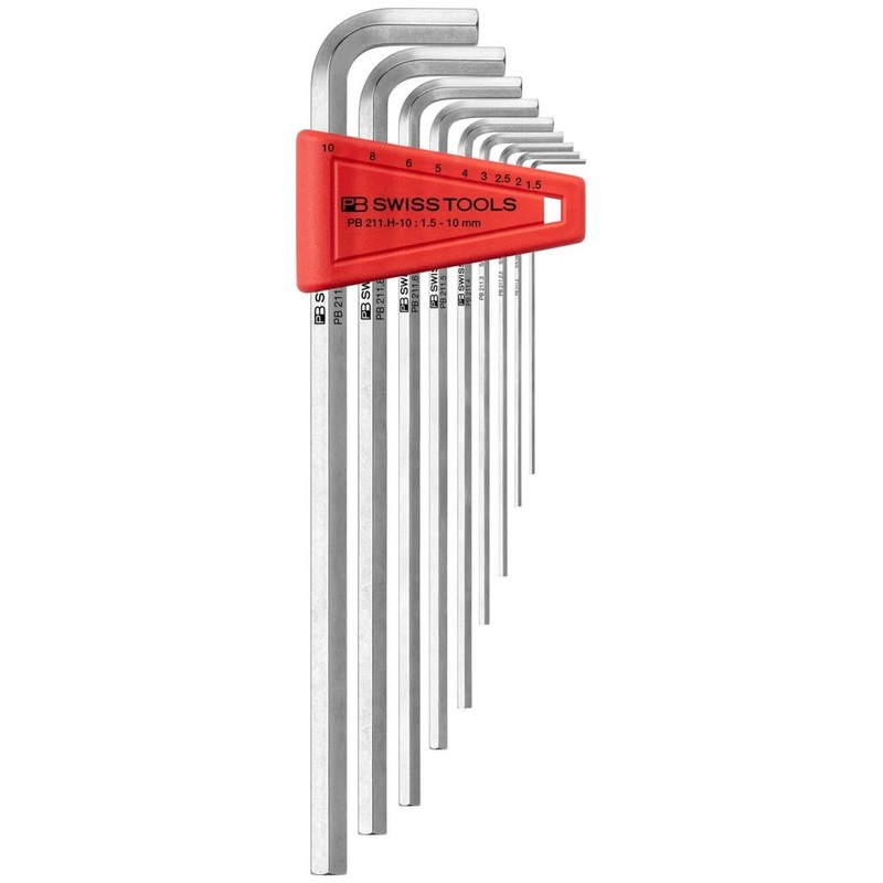 PB Swiss PB 211.H-10 Key L- Wrenches, long, set in a practical plastic holder
