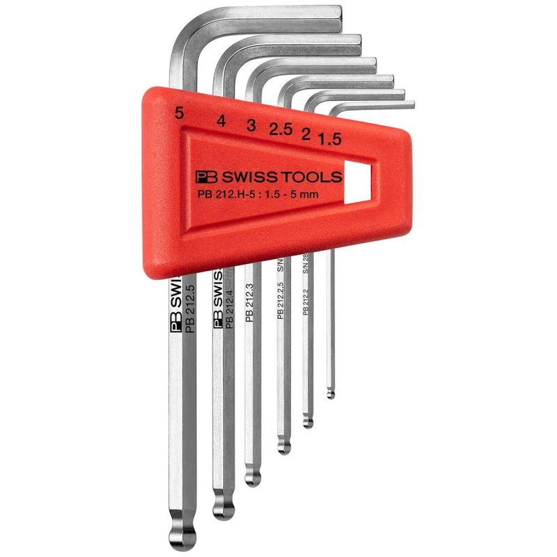 PB Swiss PB 212.H-5 Key L- Wrenches with Ball Point, set in a practical plastic holder