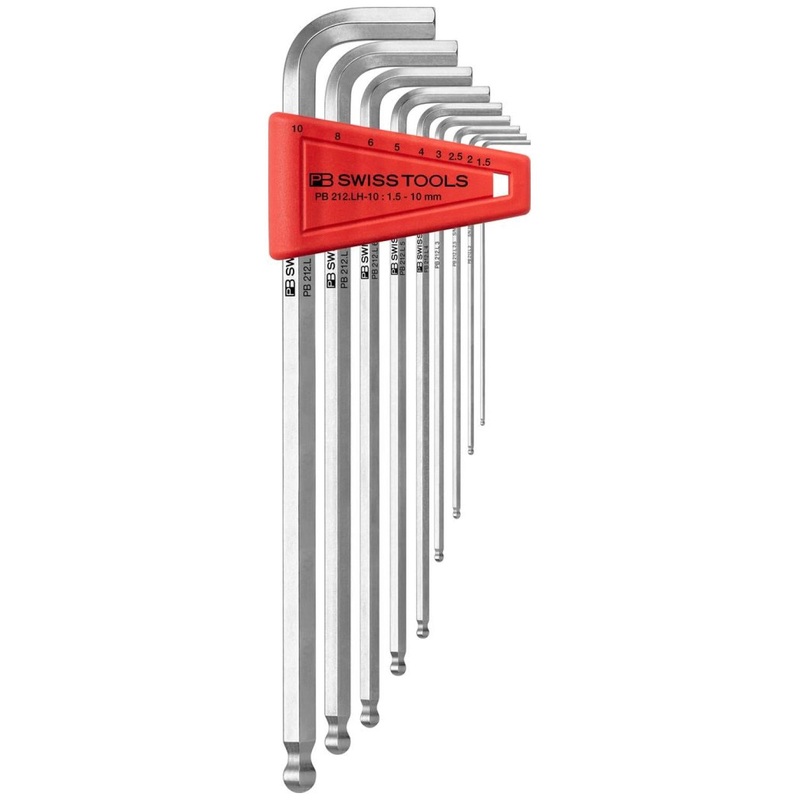 PB Swiss PB 212.LH-10 Key L- Wrenches, long, with Ball Point, set in a practical plastic holder