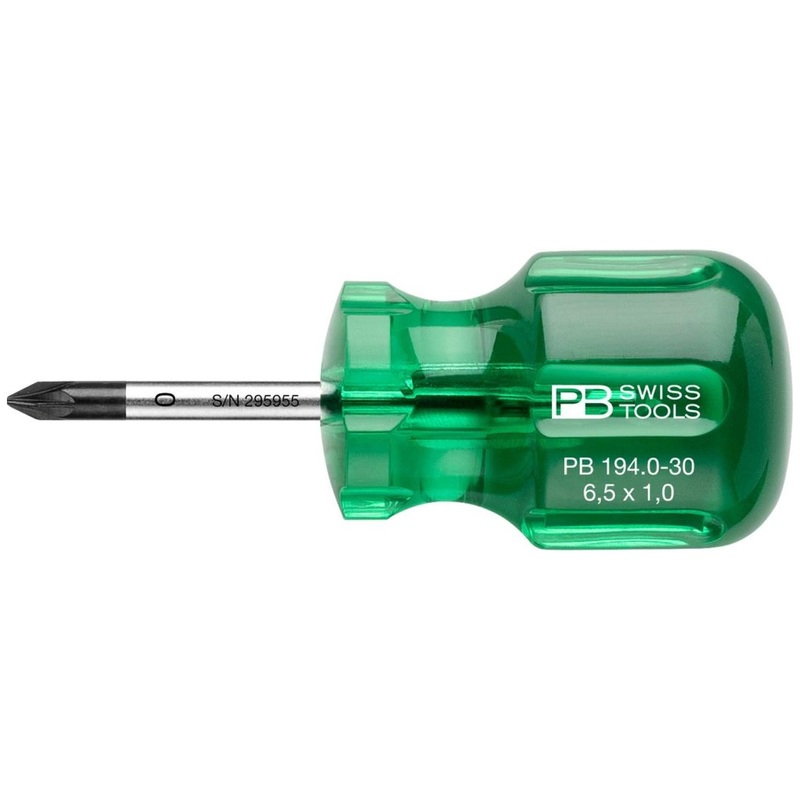 PB Swiss Tools PB 194.0-30 Pozidriv Classic Stubby screwdrivers PZ0 x 30mm