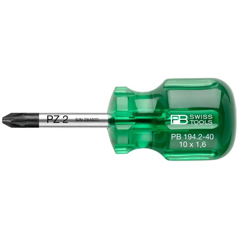 PB Swiss Tools PB 194.2-40 Pozidriv, Classic Stubby screwdrivers, PZ2 x 40mm