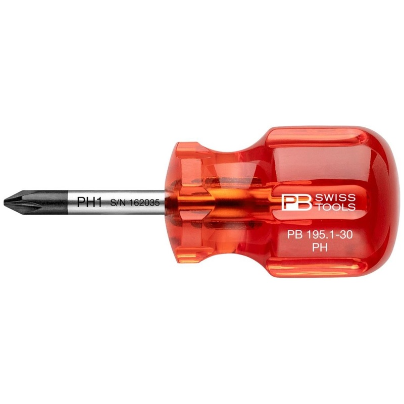 PB Swiss Tools PB 195.1-30 Phillips, Classic Stubby screwdrivers, PH1 x 30mm