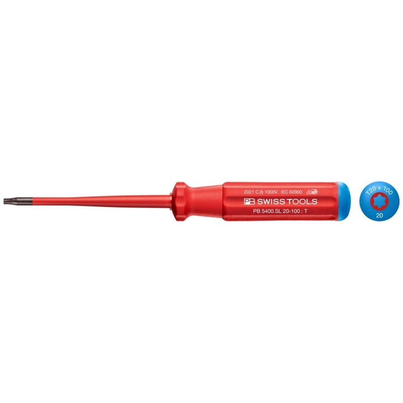 PB Swiss Tools PB 5400.SL 20-100 Classic VDE Insulated Screwdriver T20 Slim,