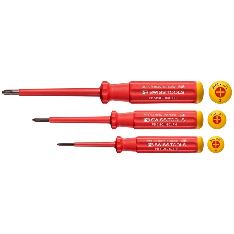 PB Swiss Tools PB 5548 Classic VDE Screwdriver Set, Slim, 3pcs