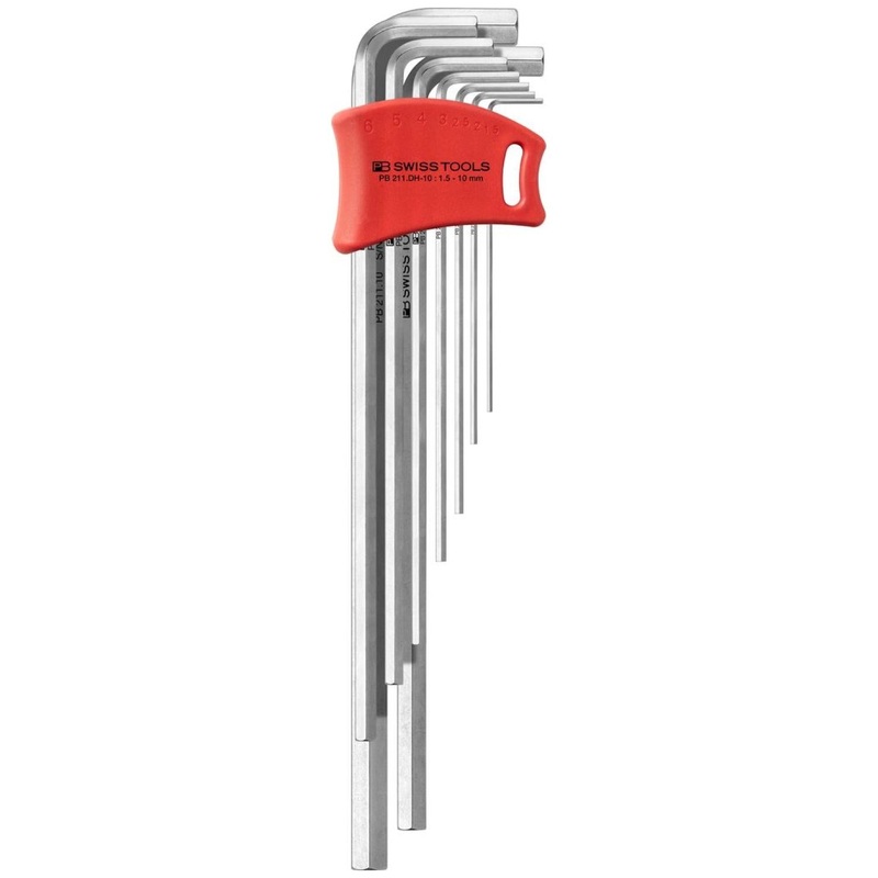 PB Swiss PB 211.DH-10 Key L- Wrenches, Long, Set in a Compact Plastic Holder