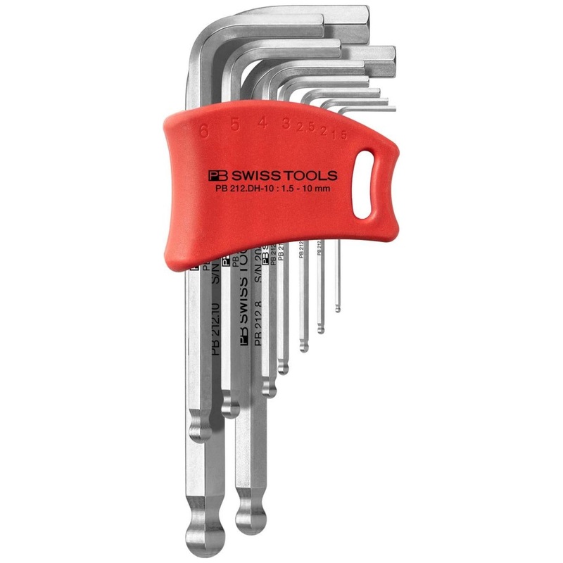 PB Swiss PB 212.DH-10 Key L- Wrenches with Ball Point, Set in a Compact Plastic Holder
