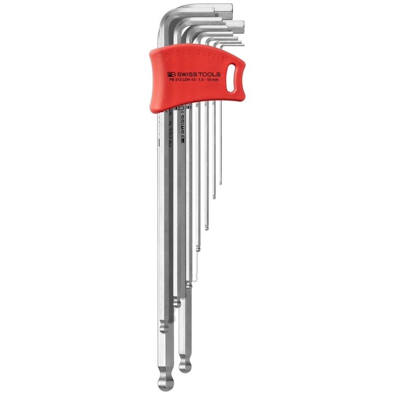 PB Swiss PB 212.LDH-10 Key L- Wrenches, Long, With Ball Point, Set in a Compact Plastic Holder