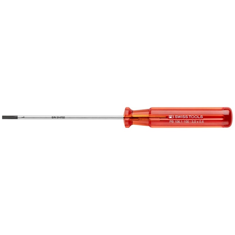 PB Swiss Tools PB 106.1-100 Slotted Screwdriver, Slim, 3mm x 100mm