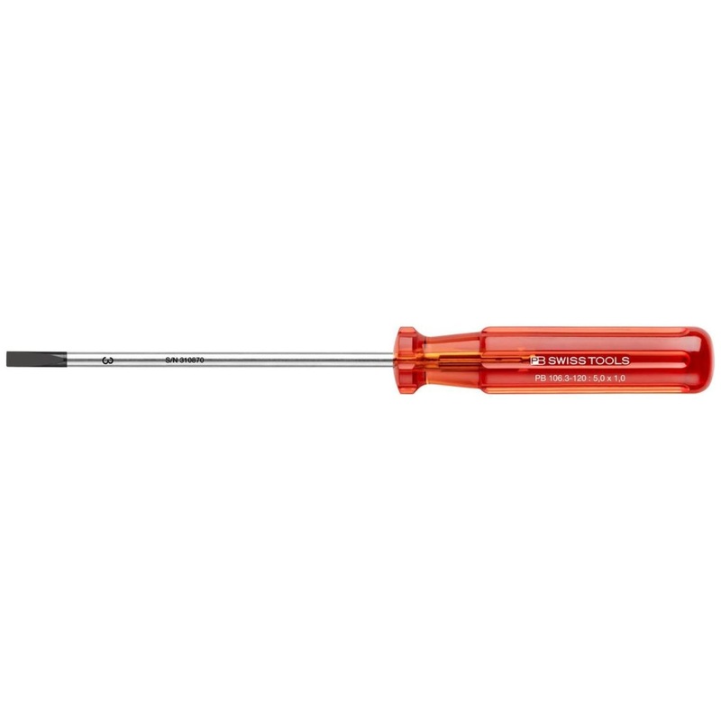PB Swiss Tools PB 106.3-120 Slotted Screwdriver, Slim, 5mm x 120 mm