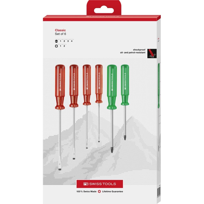 PB Swiss Tools PB 1568.CBB Classic screwdriver set in a high-quality paperboard box