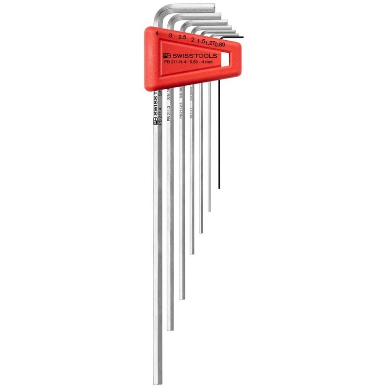 PB Swiss Tools PB 211.H-4 Key L-wrenches, long, set in a practical plastic holder