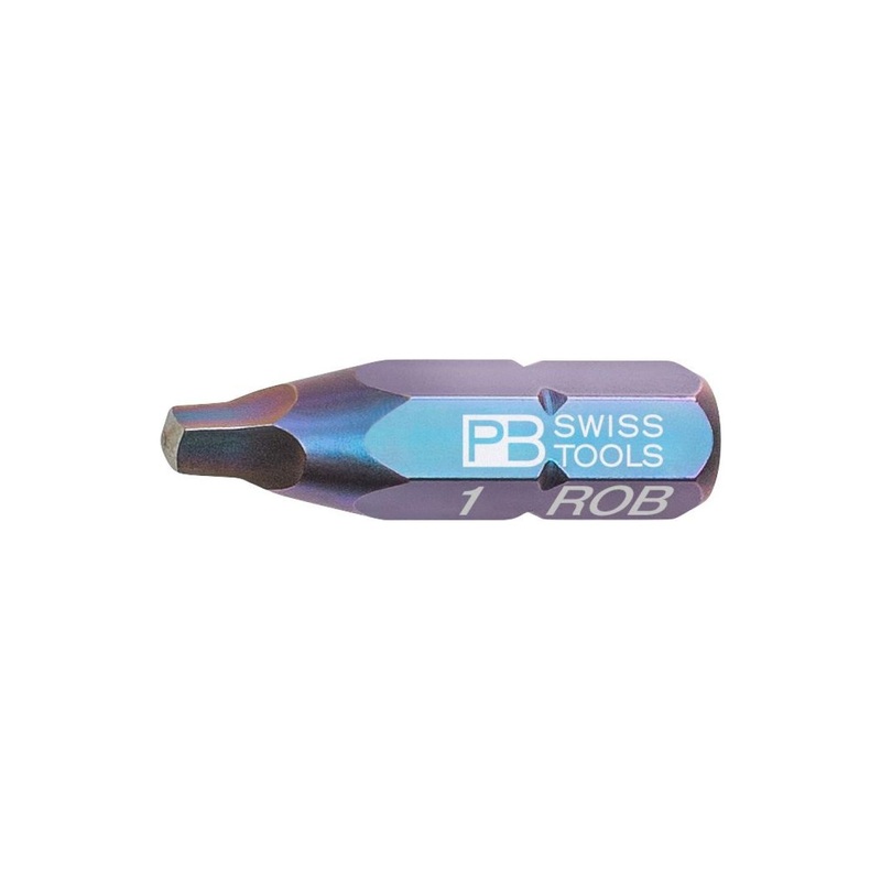 PB Swiss Tools PB C6.185/1 Square Drive Bit, Robertson, 2.3mm x 25mm
