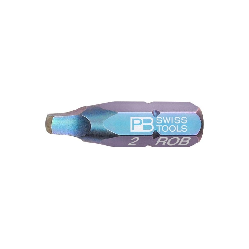 PB Swiss Tools PB C6.185/2 Square Drive Bit, Robertson, 2.9 mm x 25mm